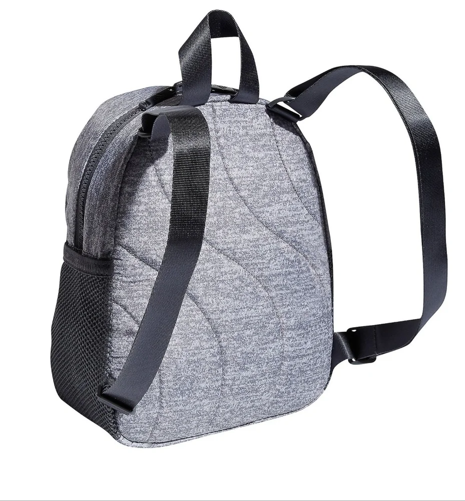 Adidas Mini Backpack Linear 3 Jersey Grey Gray Onxy NWT $40 - Picture 3 of 4